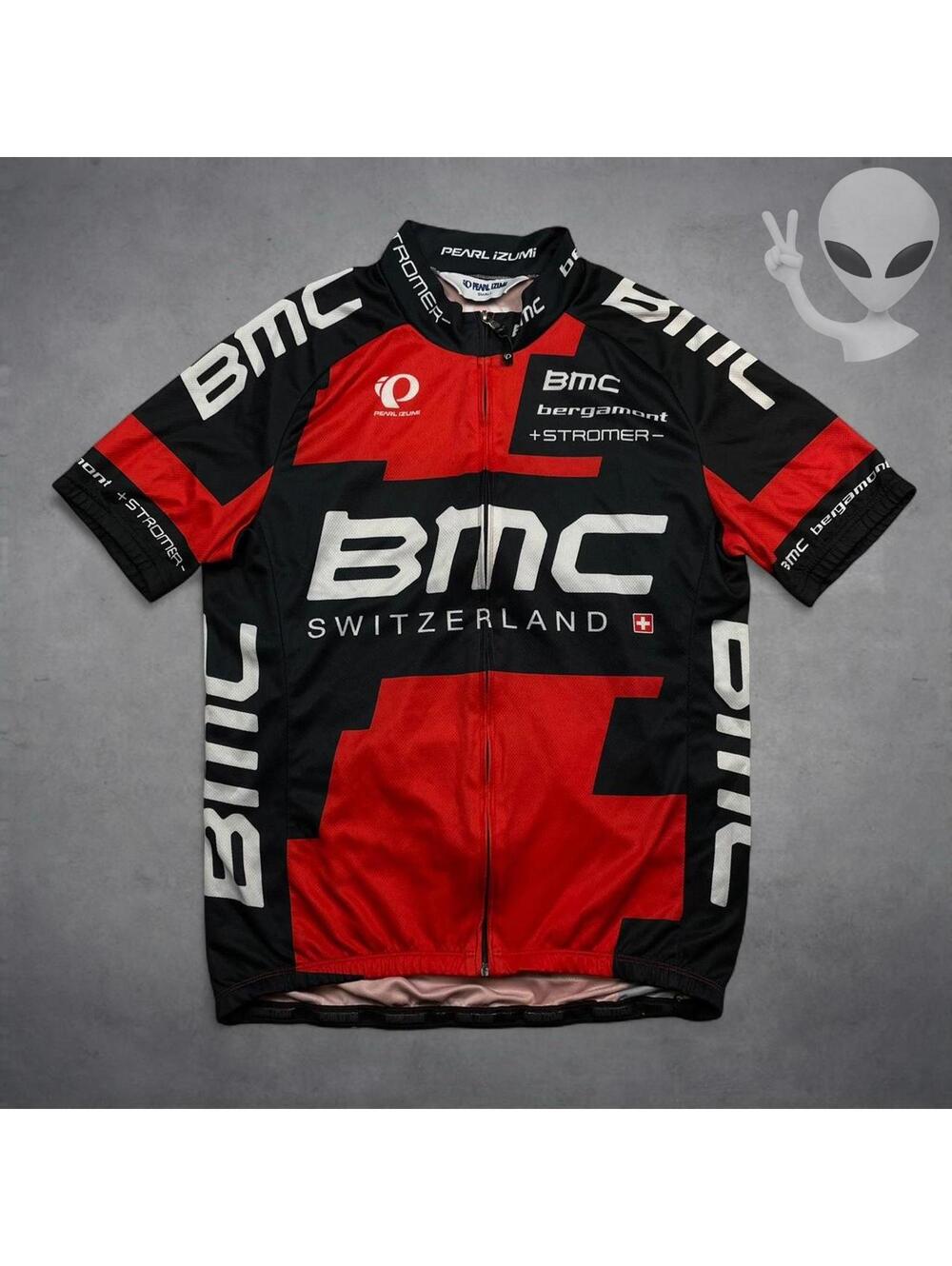 Pearl Izumi BMC Switzerland Cycling Jersey Small Red Black Bergamont Stromer